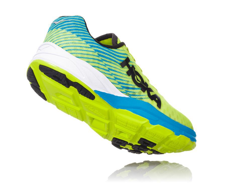 Running Shoes Mens - Hoka One One EVO Carbon Rocket - Green/Blue - WJYVCTH-97